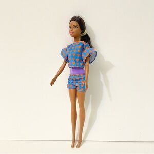 Barbie Fashionistas Doll Molded Purple Bodysuit Heart Outfit
